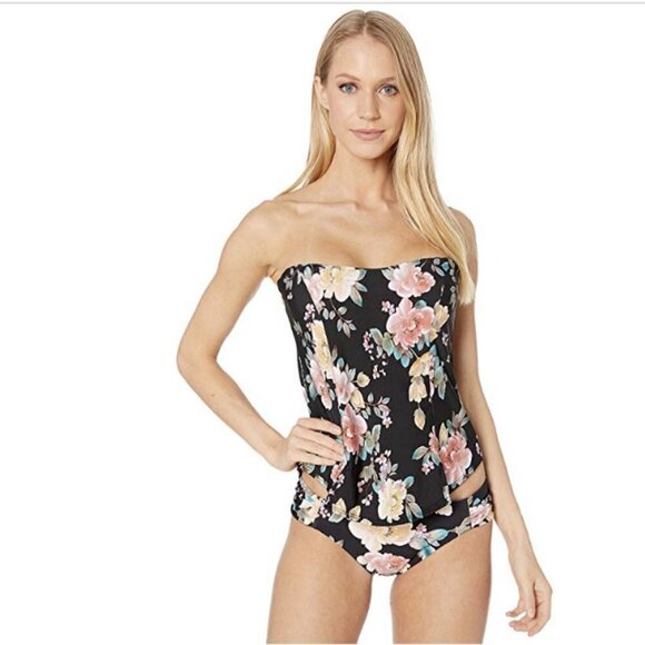 BECCA Other - BECCA Women's $78 Floral Print Tankini Swim Top Size S